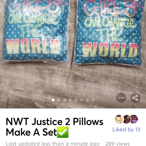 ๐๏ธ NWT Justice 2 Pillows Make A Setโ
- Picture 2 of 9
